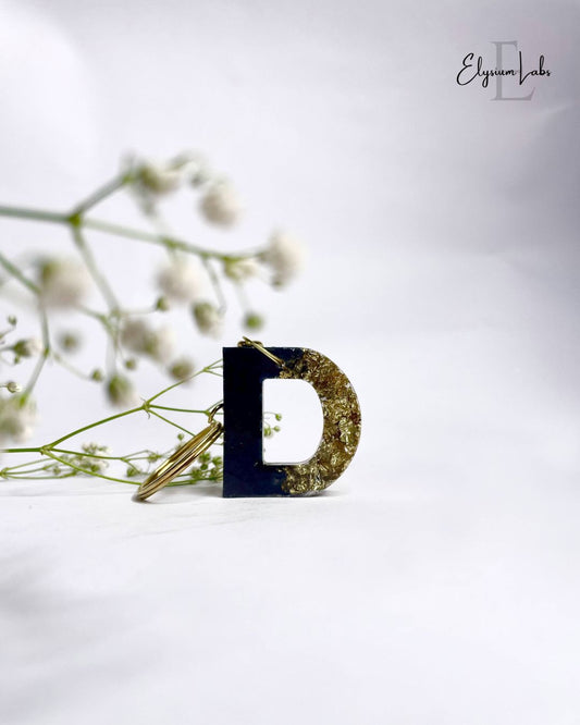 D Initial Keychain
